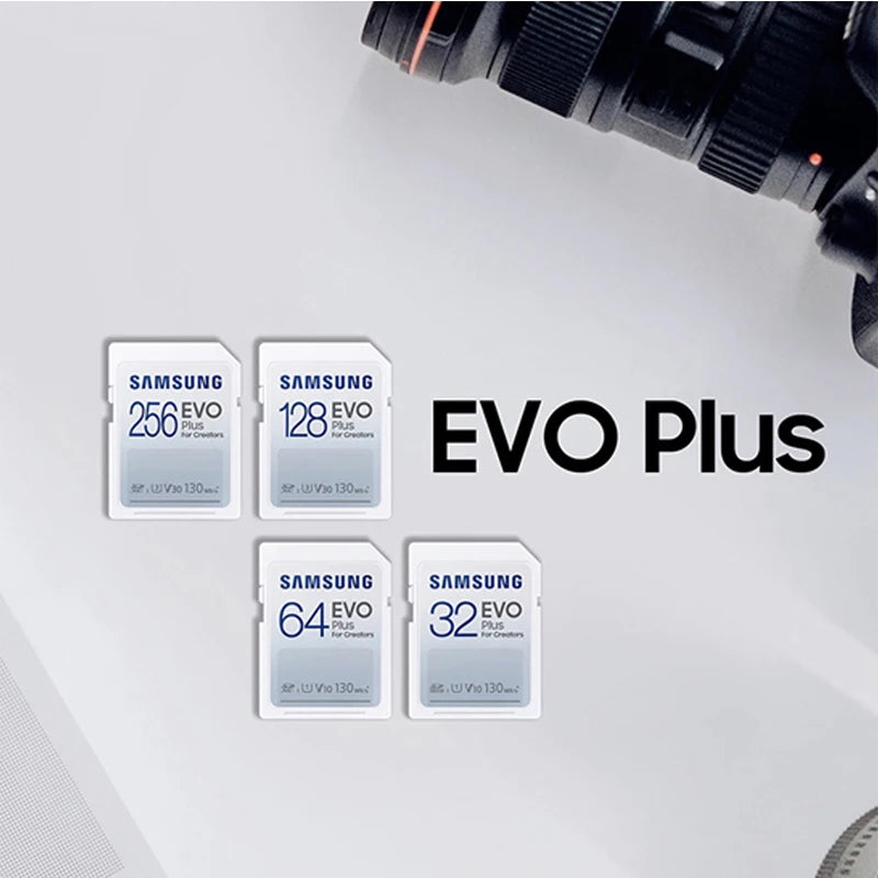 Samsung EVO Plus SD Card 32GB–256GB | Up to 130MB/s SD Memory Card PRIMED
