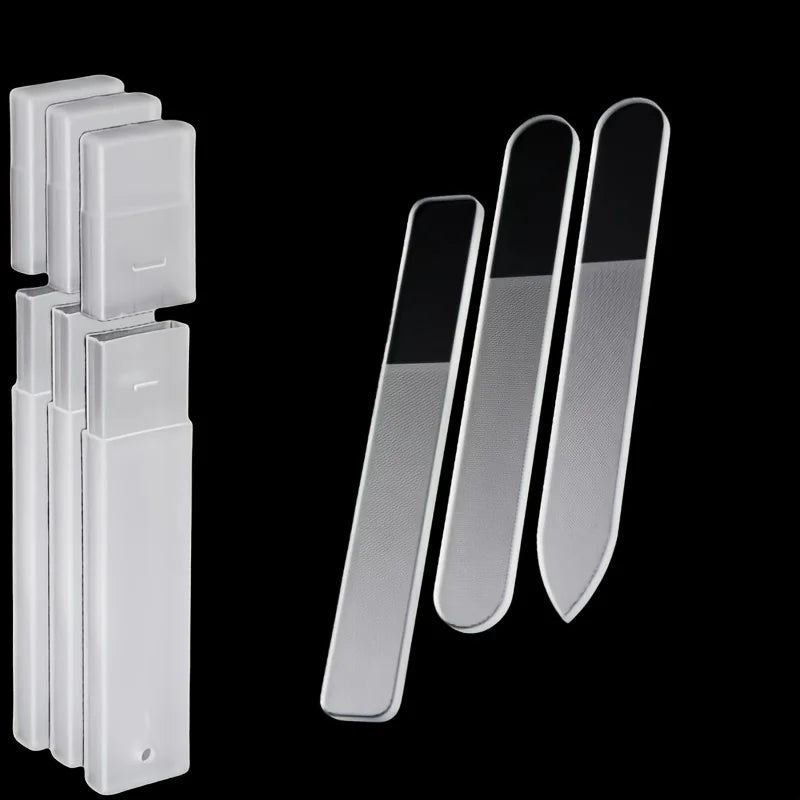Ouriner 3-Piece Nano Glass Nail File Set | Manicure Buffer