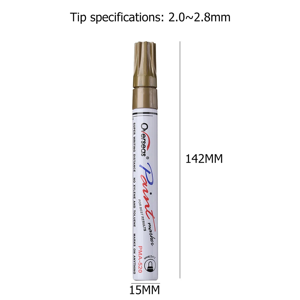 Waterproof Auto Touch Up Paint Marker Pen – 7 Colors Auto Paint Marker PRIMED Gold