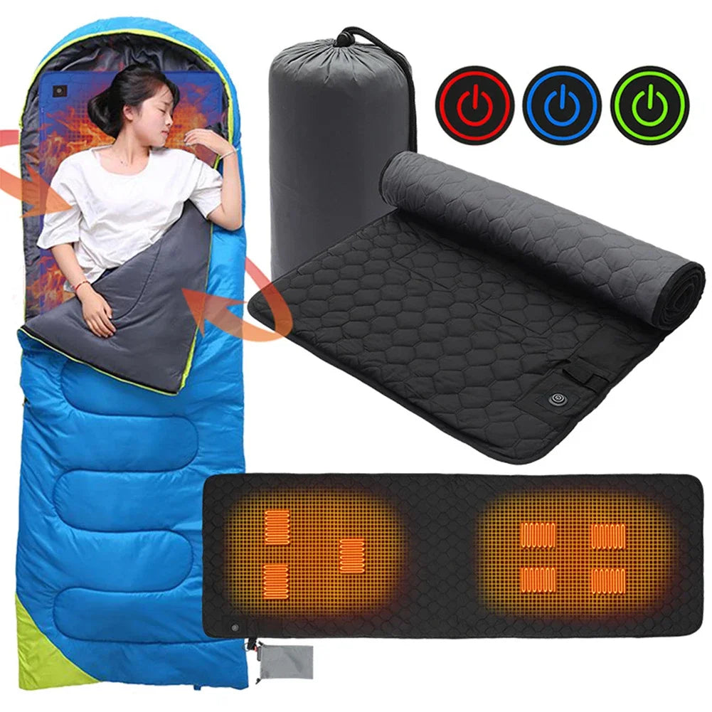 USB Electric Heated Sleeping Mat – 4 Zone Adjustable Warmth Electric Heated Sleeping Mat PRIMED