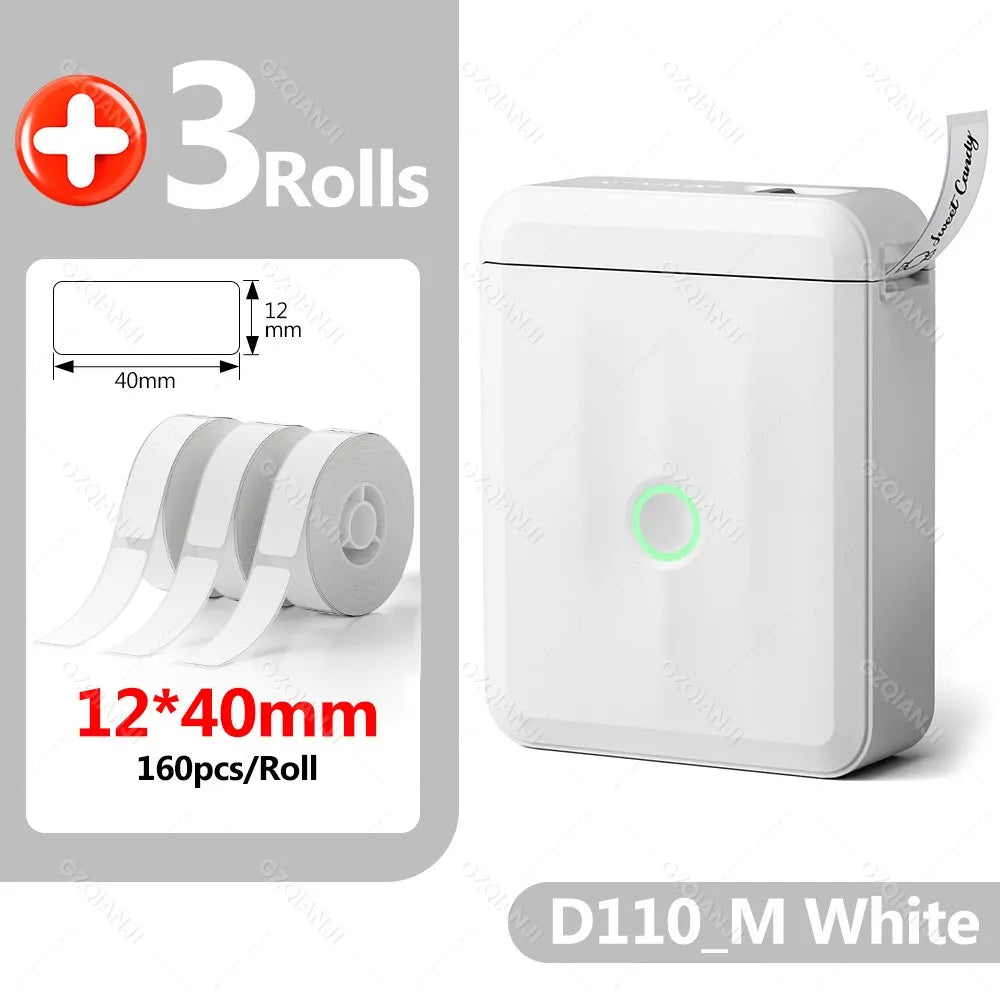 Niimbot D11H D110M Bluetooth Thermal Label Maker – 300dpi Thermal Label Maker PRIMED D110M WH Add 3WH
