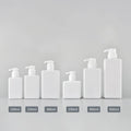 Square Refillable Pump Bottle – Soap, Shampoo & Lotion 100–650ml Refillable Pump Dispenser PRIMED white-280ml Plastic