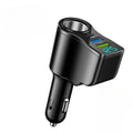 66W 4-Port Car Charger – USB-C PD & Dual USB Fast Charging Car Charger Adapter PRIMED Black
