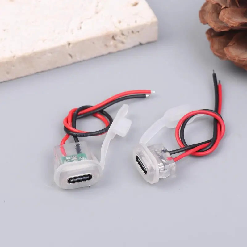 USB Type-C Waterproof Female Connector Night Light 3A 5V 3/6Pcs