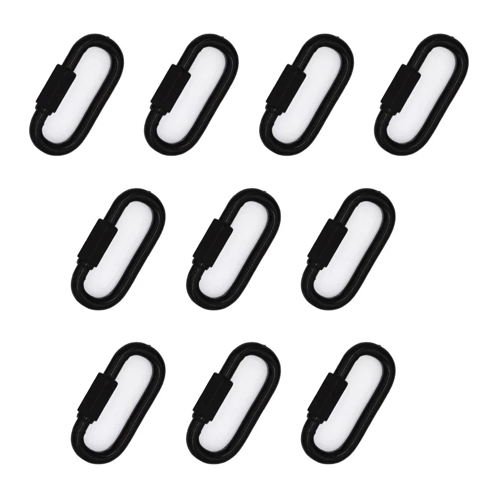 10-Pack 6mm Metal Quick Link Chain Connectors | Black Anti-Rust