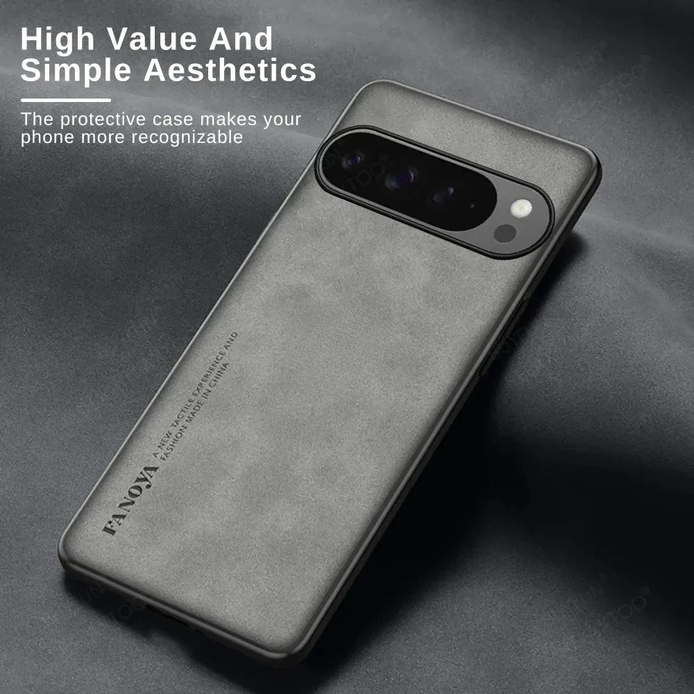 Sheepskin Leather Google Pixel Case – Shockproof Matte Cover Leather Phone Case PRIMED