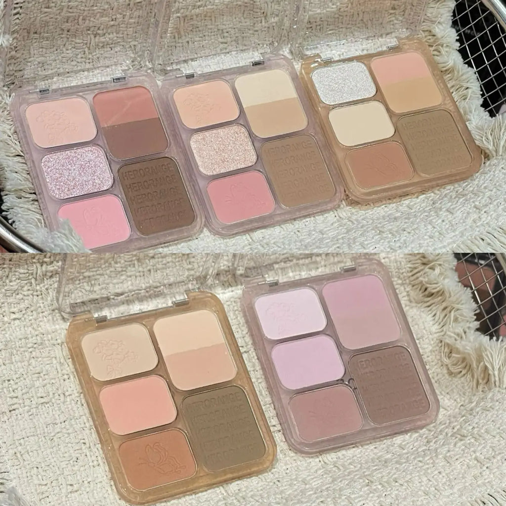 HERORANGE 5-Color Eyeshadow Palette – Matte & Shimmer