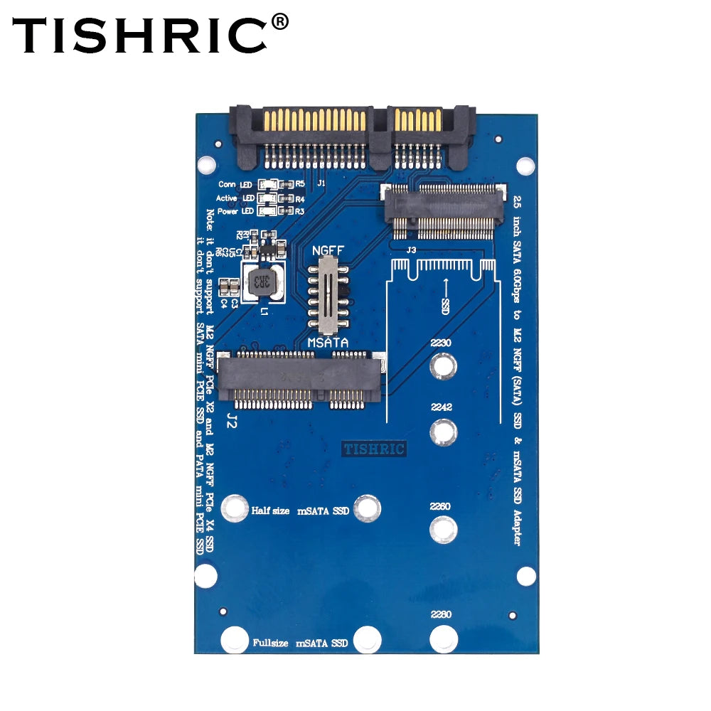 M.2 NGFF mSATA to SATA 3.0 Adapter Card | 2230–2280 SSD SSD Adapter Card PRIMED Blue China Mainland