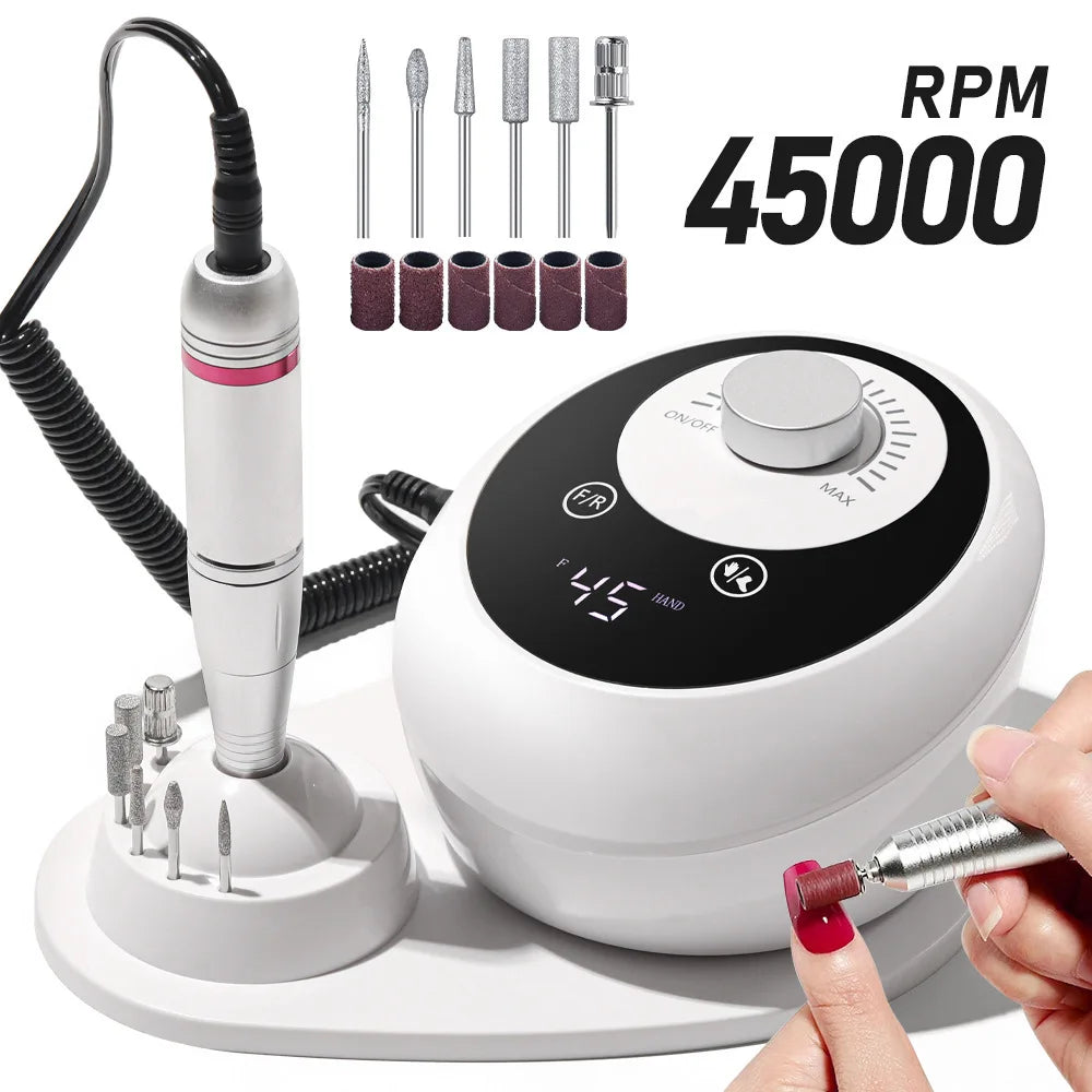 45000 RPM Electric Nail Drill Machine for Gel & Manicure Electric Nail Drill PRIMED