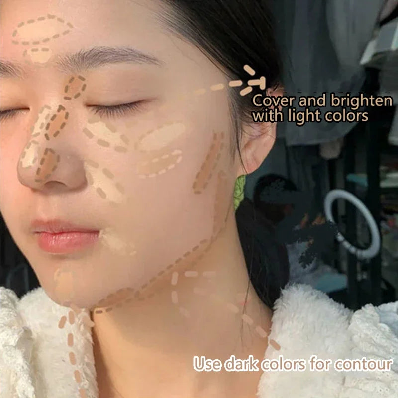 3-Color Full Coverage Concealer Palette – Hydrating & Brightening