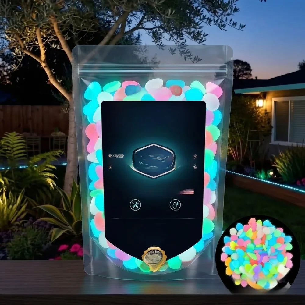 Solar Glow-in-the-Dark Garden Stones – Waterproof Luminous Rocks Garden Decorative Stones PRIMED