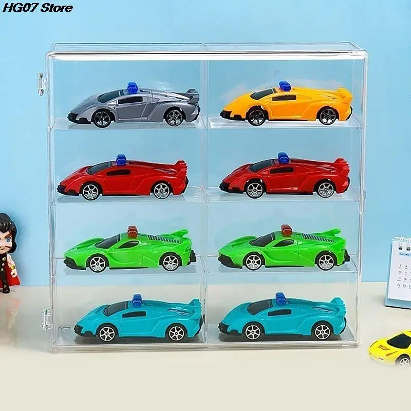 1:64 Car Model Display Box – 8-Slot Clear Acrylic Storage Case Model Car Display Case PRIMED