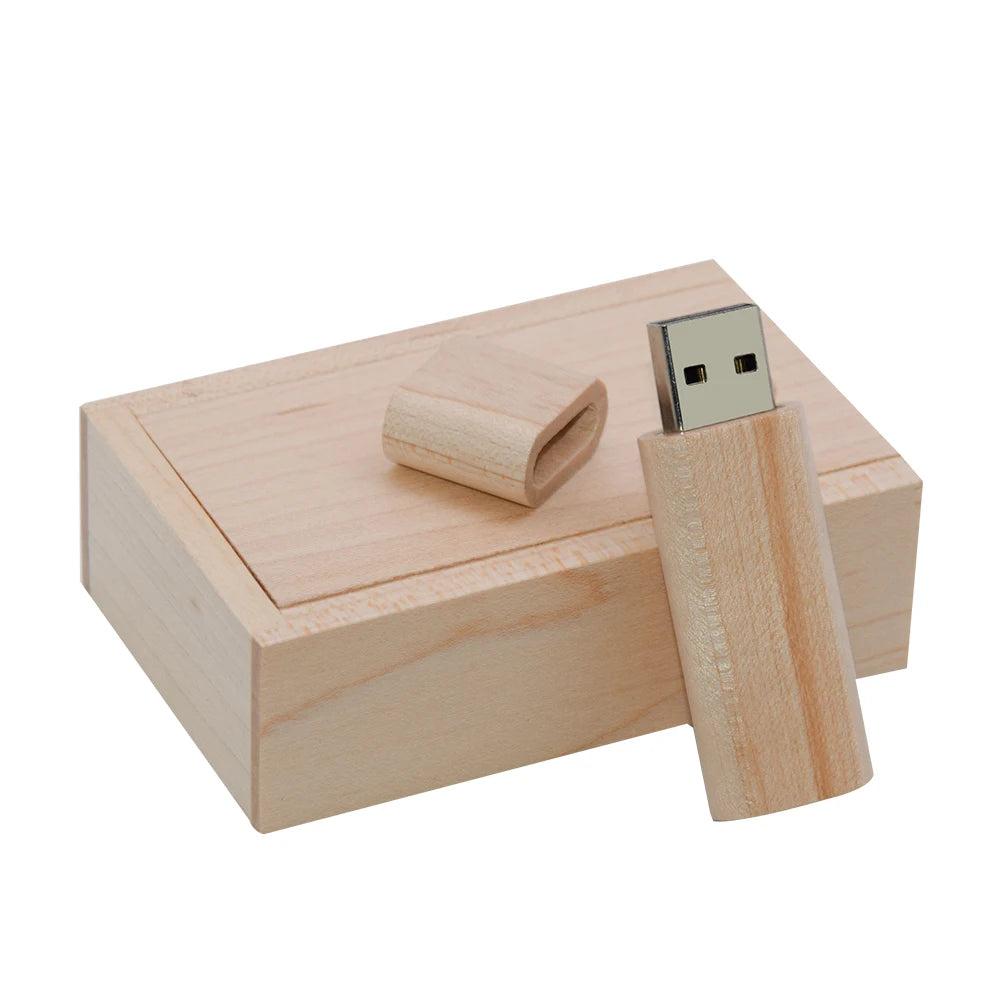 Wooden USB Flash Drive Custom Logo | 4GB–128GB Gift