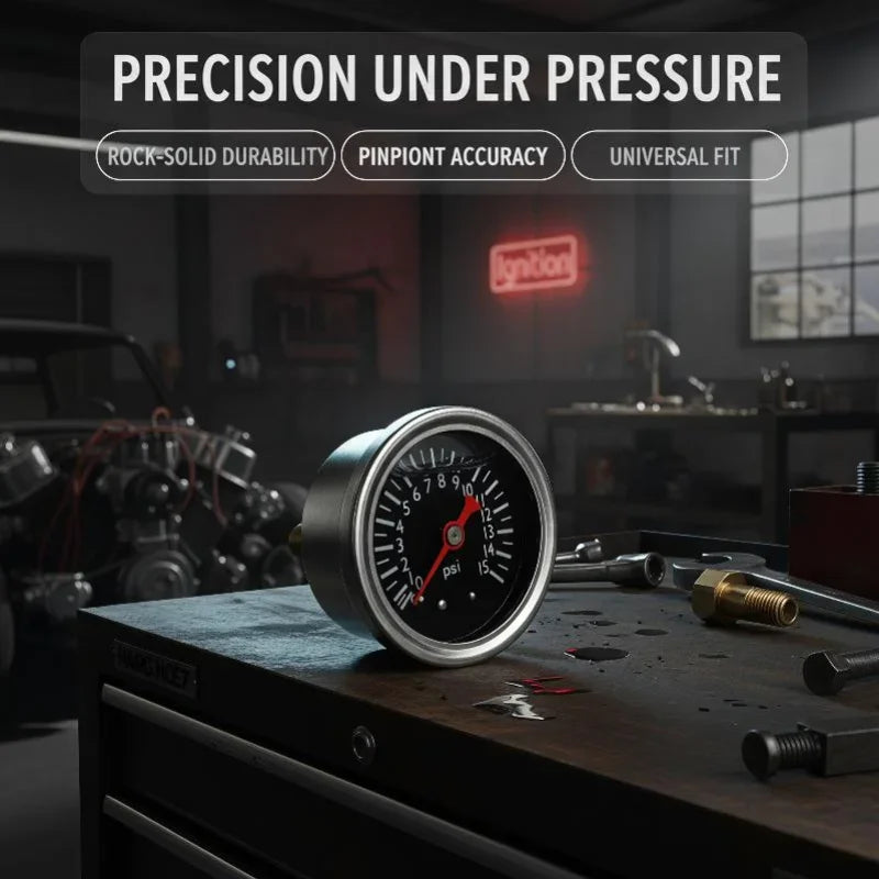 0–15 PSI Fuel & Oil Pressure Gauge | 40mm Stainless 1/8" NPT