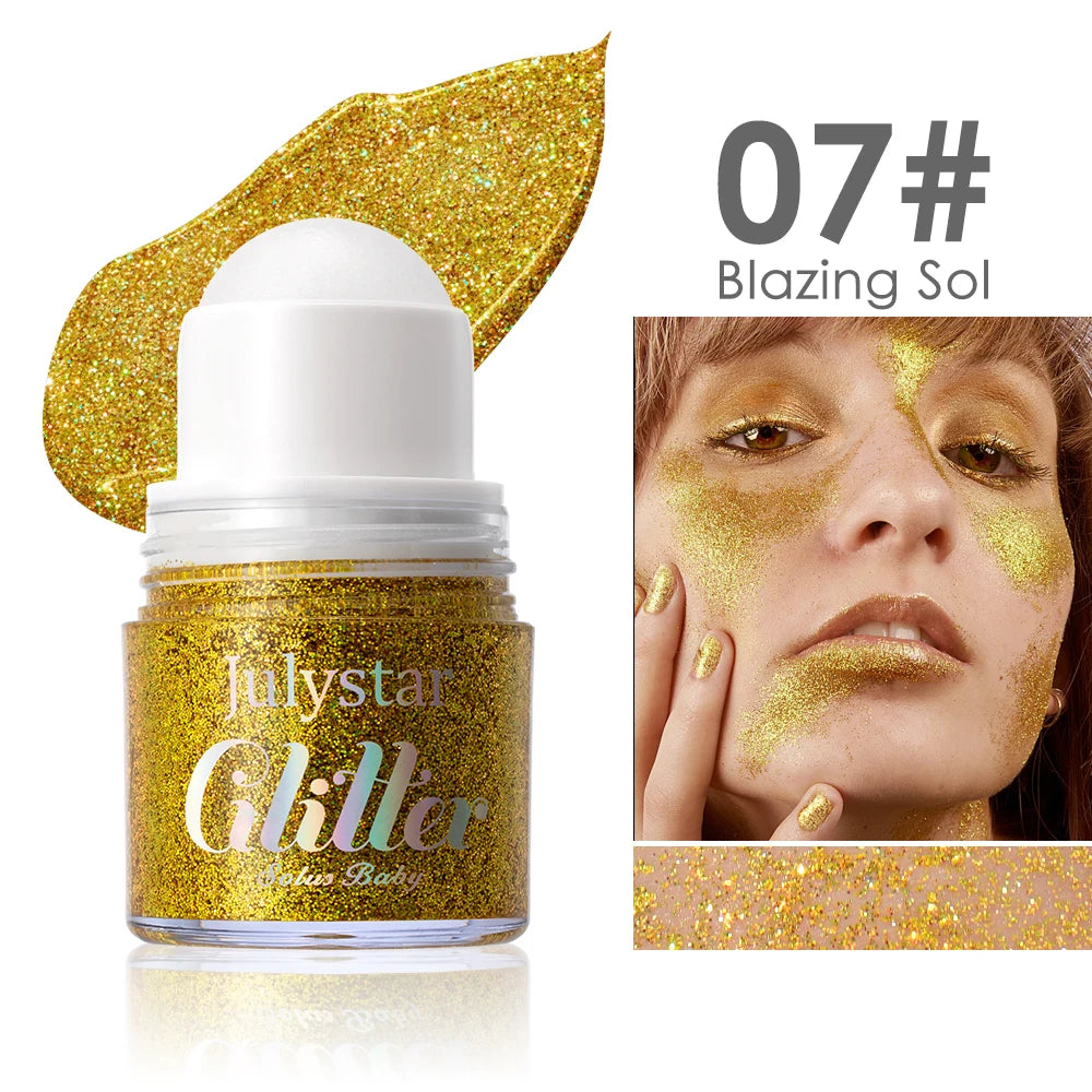 Julystar Glitter Gel Sequin Eye & Body Face Paint – 8 Colors Glitter Gel Eyeshadow PRIMED 07 20g
