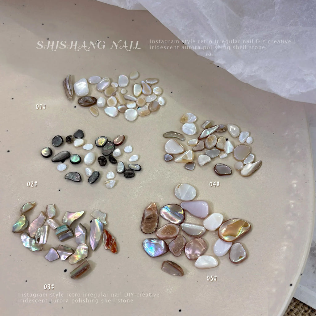 Natural Abalone Shell Nail Charms | Aurora Flatback Stones