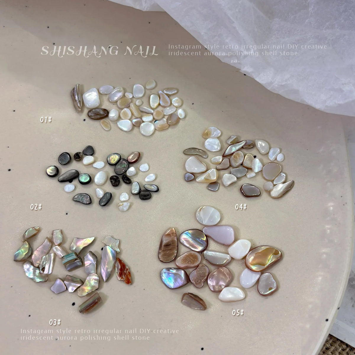 Natural Abalone Shell Nail Charms | Aurora Flatback Stones