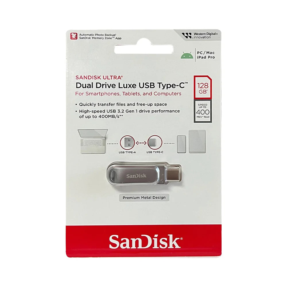 SanDisk Ultra Dual Drive Luxe USB 3.2 Type-C & Type-A Flash Drive USB Flash Drive PRIMED