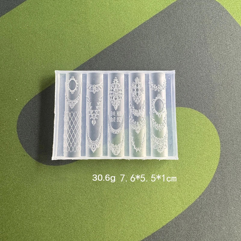 Nail Art Silicone Molds – Lace, Photo Frame & Bow Designs Nail Art Mold PRIMED A1