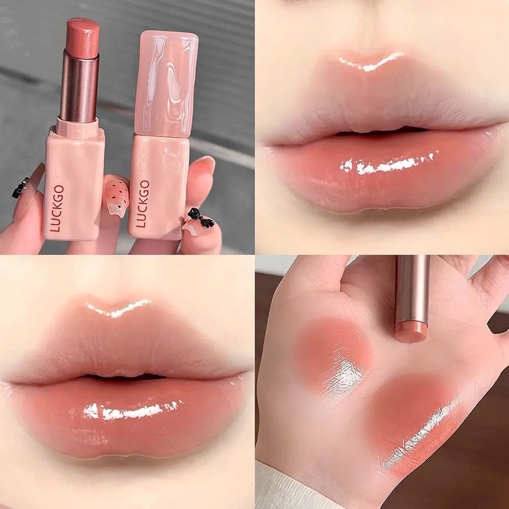 Rose Mirror Jelly Lipstick – Nude Moisturizing Lip Tint & Gloss