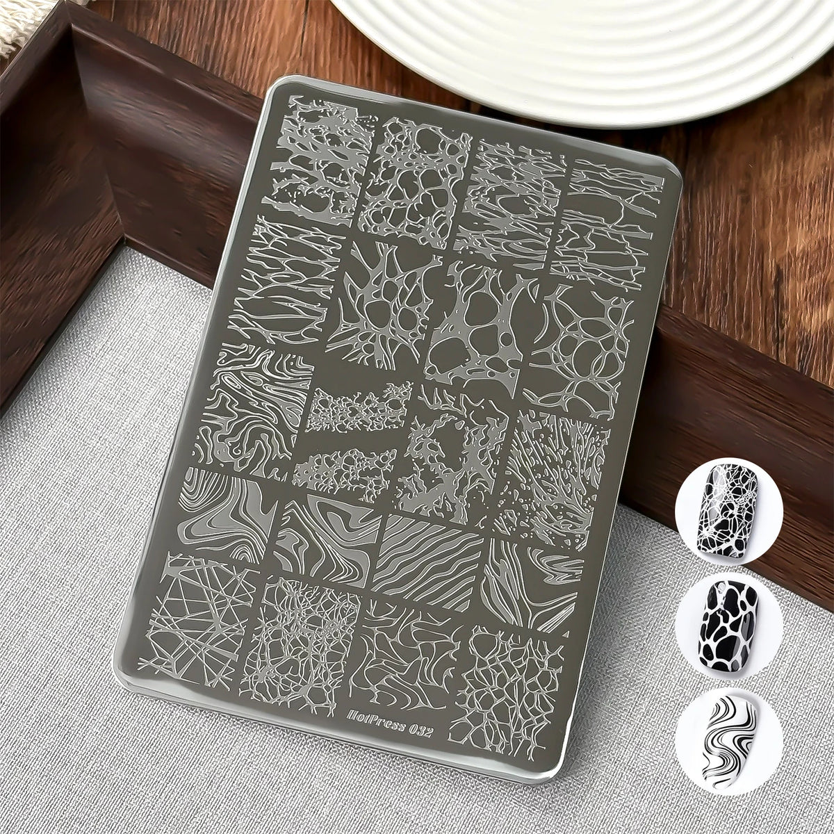 Vintage Lace Nail Stamping Plate – Flowers, Bow & Lace Art