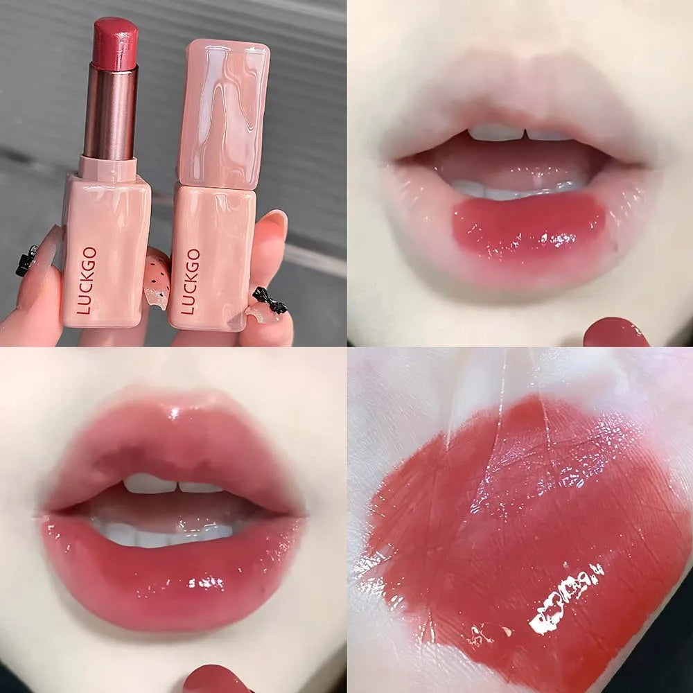 Rose Mirror Jelly Lipstick – Nude Moisturizing Lip Tint & Gloss