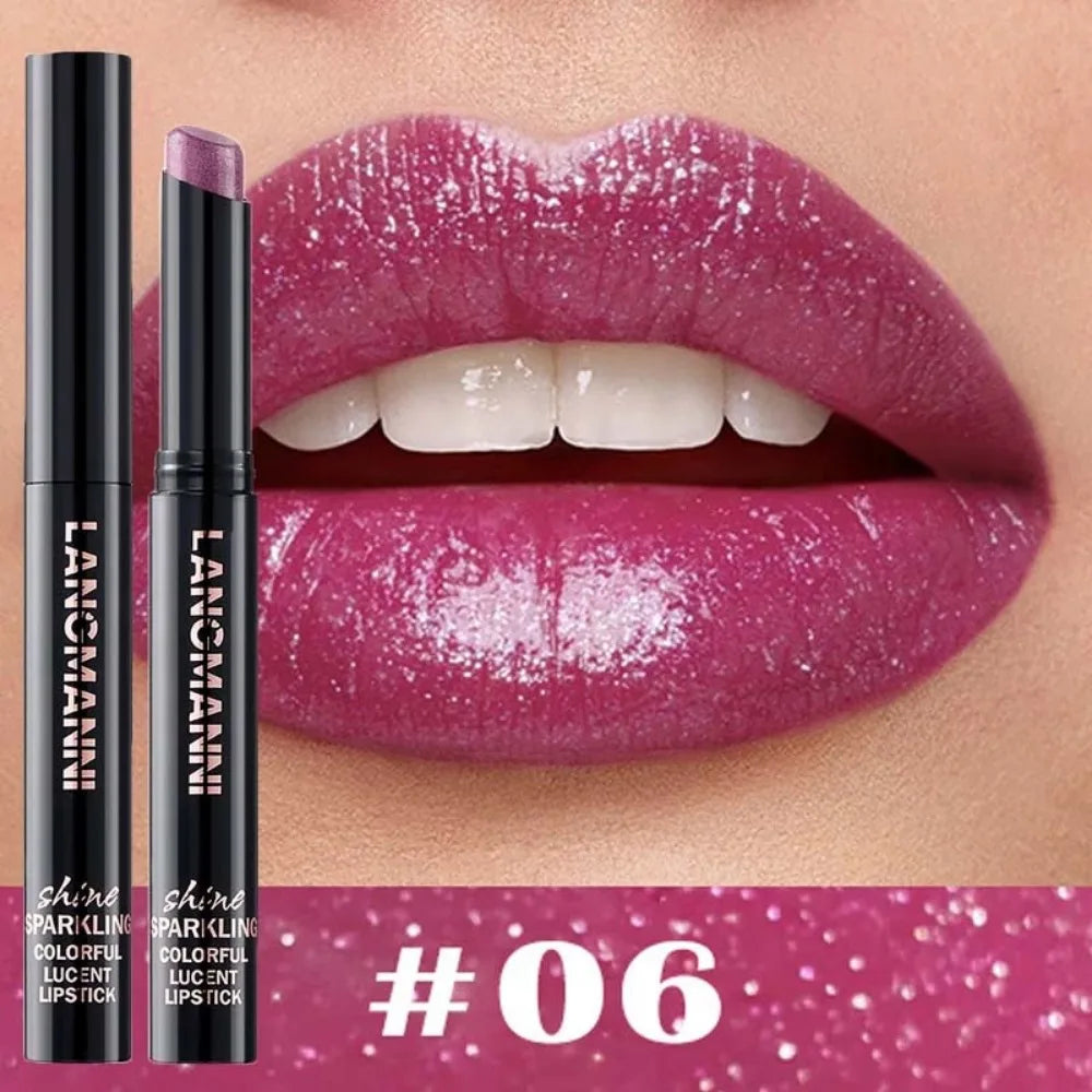 Rotating Diamond Shimmer Lipstick – 10 Colors Glitter Lip Gloss