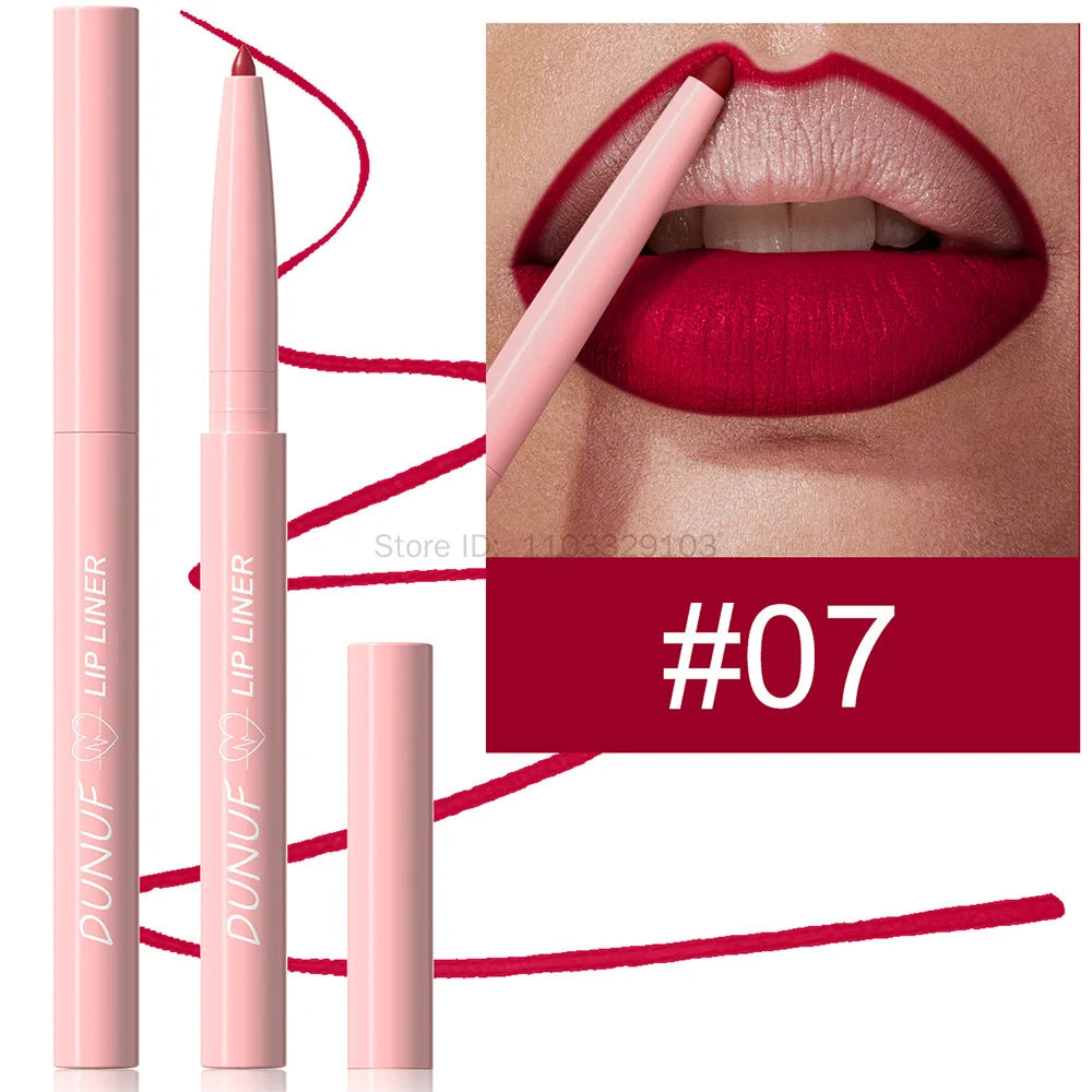 Waterproof Matte Lip Liner Pencil – 12 Colors Long-Lasting