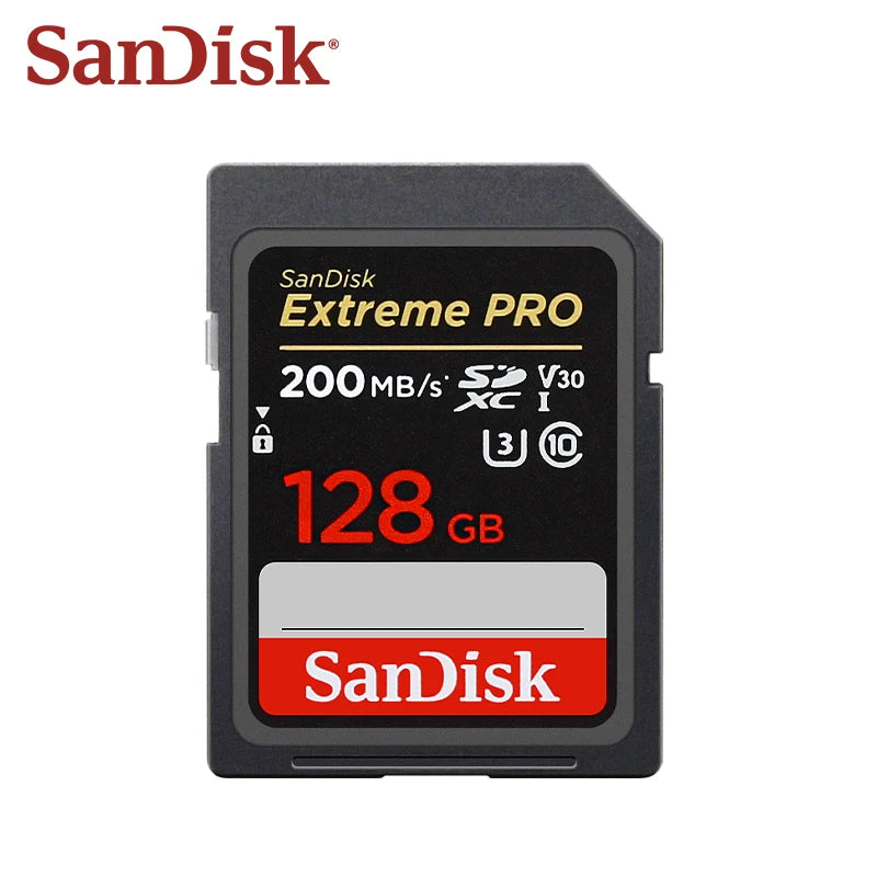 SanDisk Extreme PRO SD Card 64GB 128GB SDXC U3 V30 200MB/s SD Memory Card PRIMED 128GB