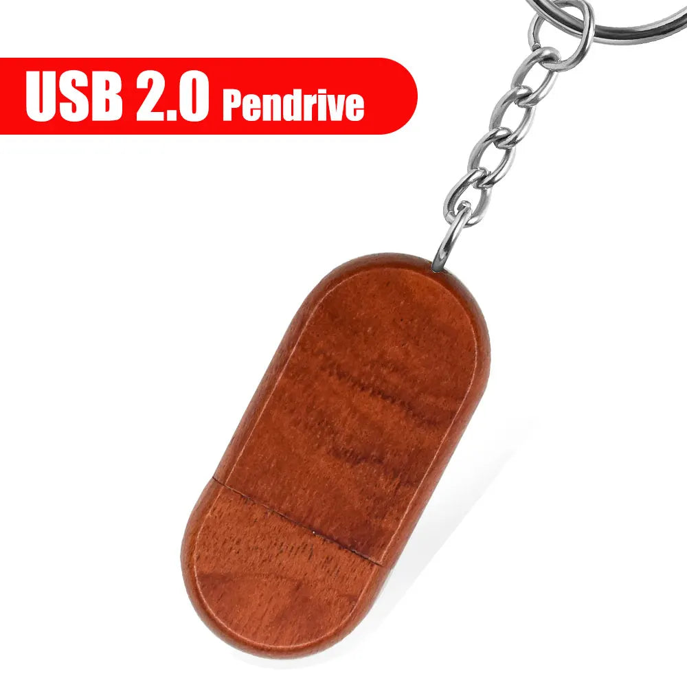 Wooden USB Flash Drive Custom Logo Key Chain | 4–32GB Gift Wooden USB Flash Drive PRIMED 4GB Maple 1