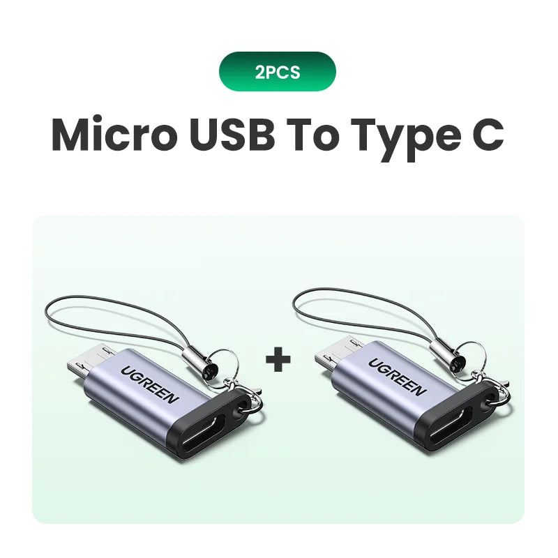 UGREEN USB-C to Micro USB Adapter – Fast Charge & Sync USB Adapter PRIMED 2pcs China Mainland