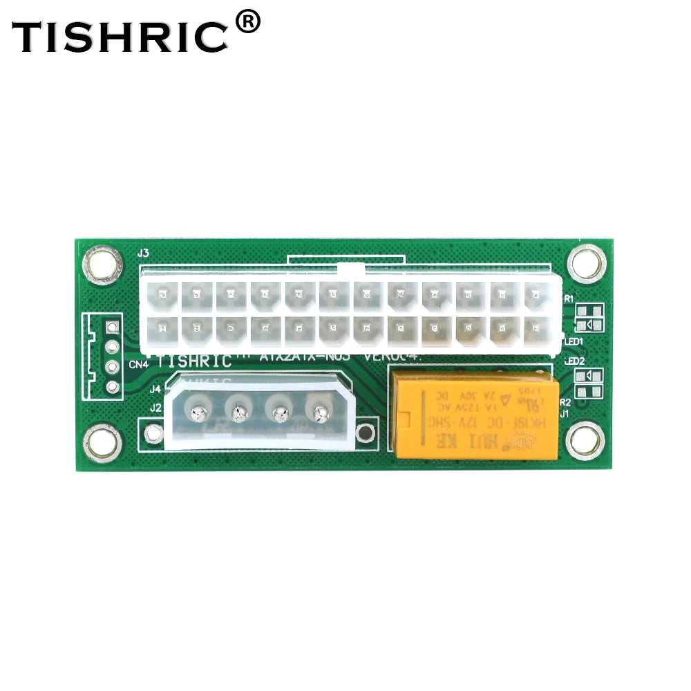 TISHRIC Add2PSU Dual PSU Synchronizer ATX 24-Pin SATA Molex PSU Synchronizer Adapter PRIMED