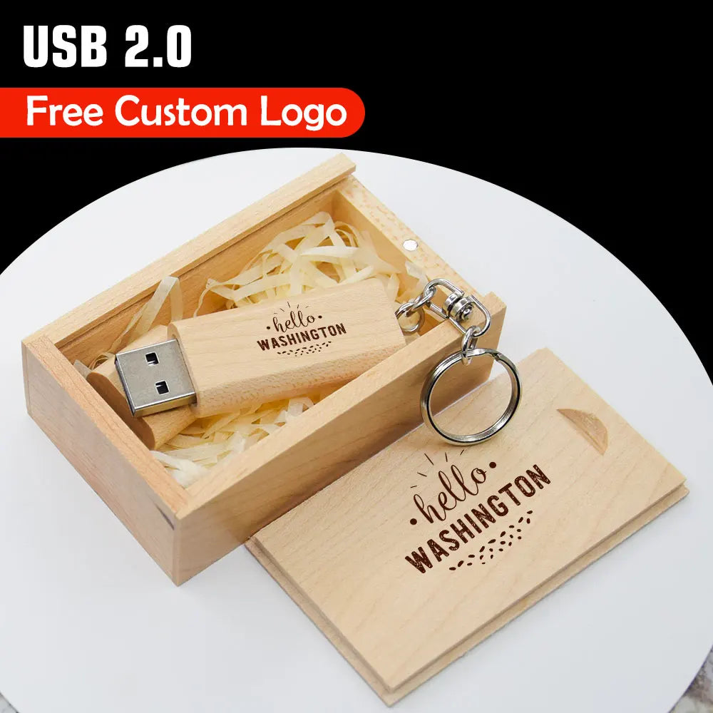 Round Wooden USB Flash Drive 8–64GB | Elegant Gift Box Wooden USB Flash Drive PRIMED