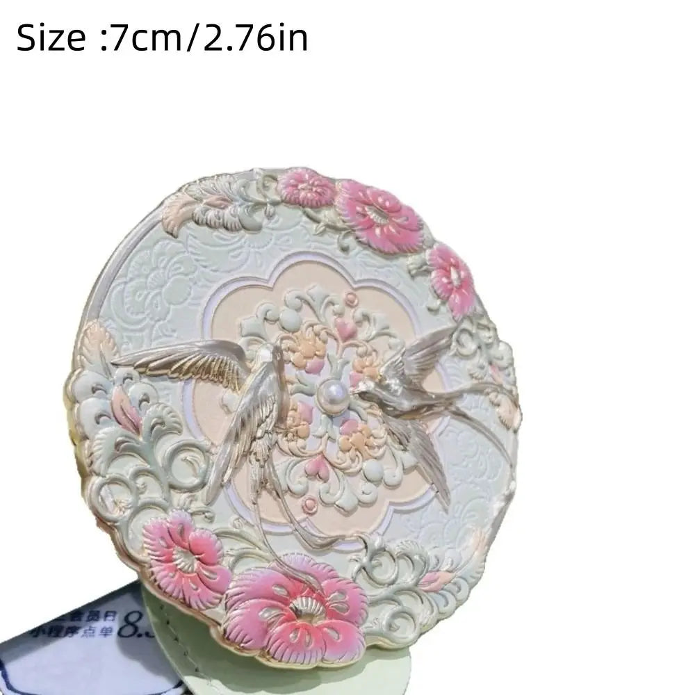 Vintage Chinese Peony Pocket Mirror – Portable Makeup Mirror