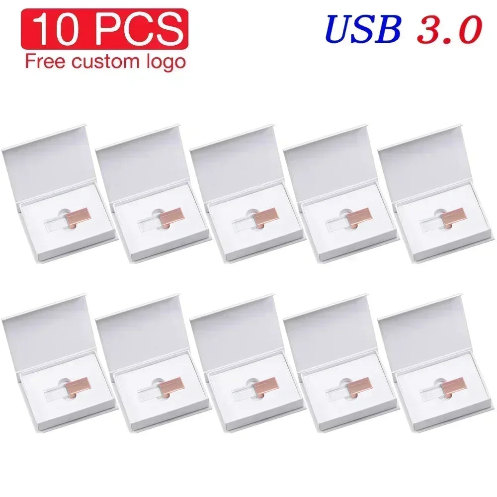 10-Pack 128GB Crystal USB 3.0 Flash Drives – Free Custom Logo USB Flash Drive PRIMED 4GB Rose gold with box China Mainland