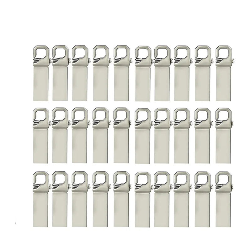 50PCS Custom Logo Metal USB Flash Drive 2.0 | 4GB–64GB Custom USB Flash Drive PRIMED silver 2GB