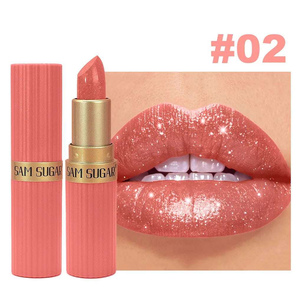 Pearlescent Sparkling Lip Gloss – Waterproof 6 Shades Shimmer Lip Gloss PRIMED 02 3.5g