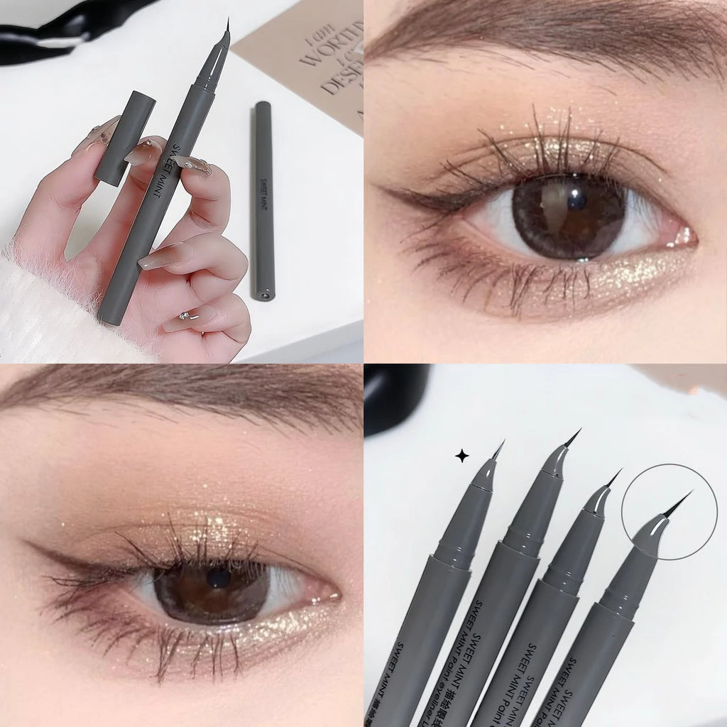 Curved Fine Tip Waterproof Liquid Eyeliner | Quick Dry Liquid Eyeliner Pen PRIMED
