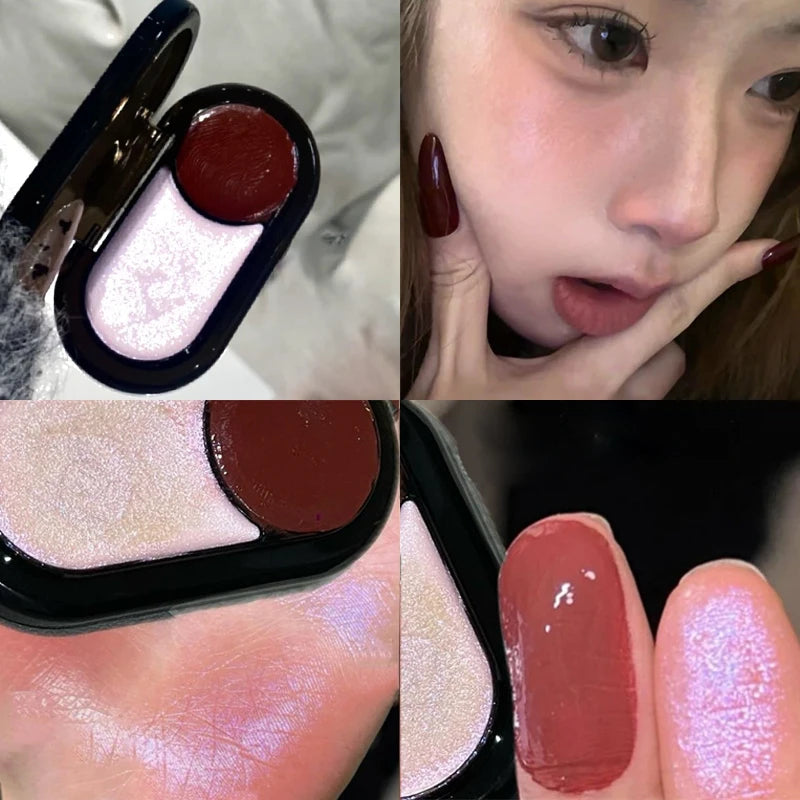 2-in-1 Pearlescent Blush & Highlight Cream | Multi-Use Makeup Blush Highlight Cream PRIMED