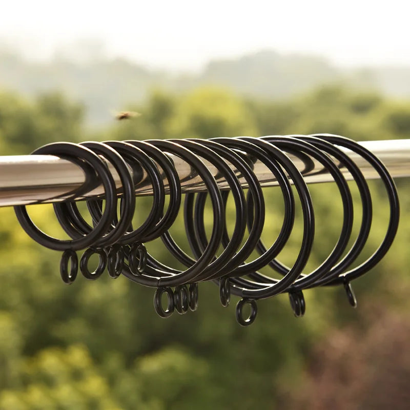 10-Pack Black Metal Curtain Rings – 25 to 55mm | Smooth Glide