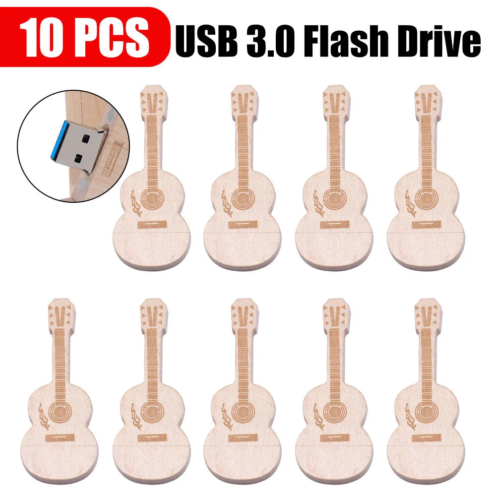 Guitar USB 3.0 Flash Drive Custom Logo Bulk | 32GB 64GB 128GB Custom USB Flash Drive PRIMED 4GB Maple 10pcs China Mainland