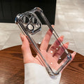 Clear TPU iPhone Case 11–17 Pro Max | Plating Lens Protection Phone Case PRIMED For iPhone 13 Pro Silver