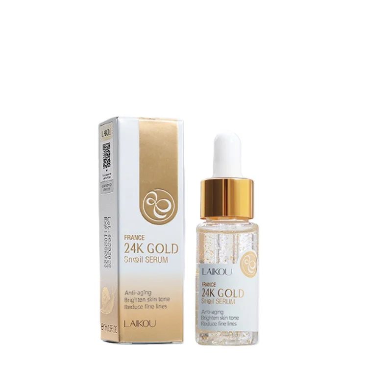 LAIKOU 24K Gold Snail Facial Serum – Hydrating & Brightening Facial Serum PRIMED 01