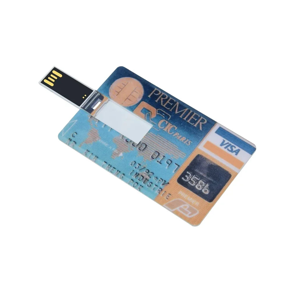 Credit Card USB Flash Drive 4–64GB | Waterproof Metal Memory Stick USB Flash Drive PRIMED 128 GB Style 4
