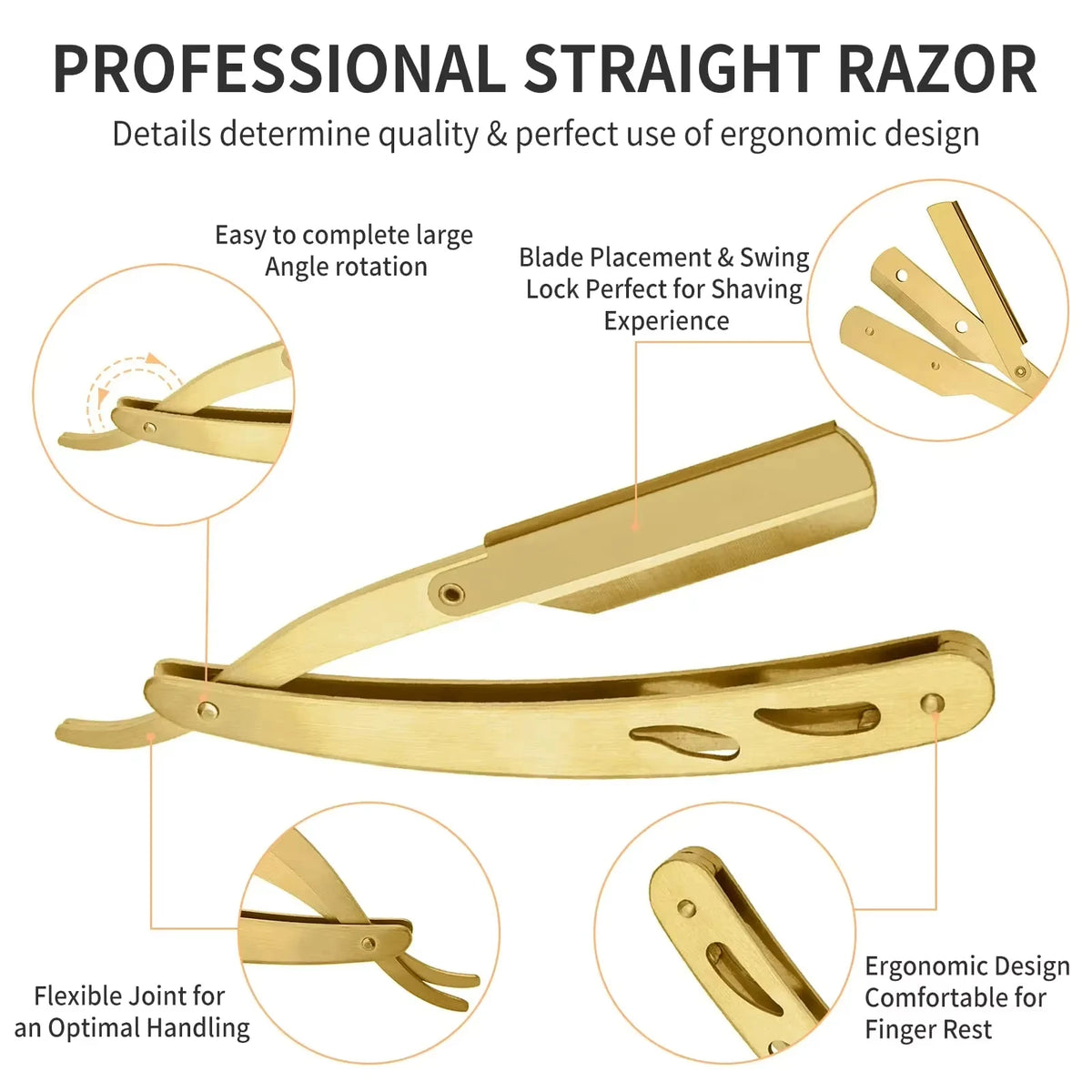 Men's Folding Shavette Razor – Replaceable Blades Barber Tool