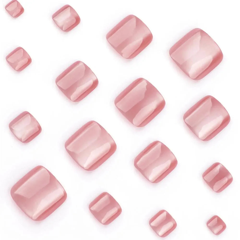 96pcs Cat Eye Press-On Toenails – French Square Full Cover