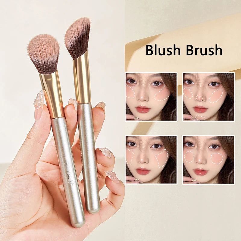 Angled Blush & Contour Makeup Brush – Soft Powder Tool