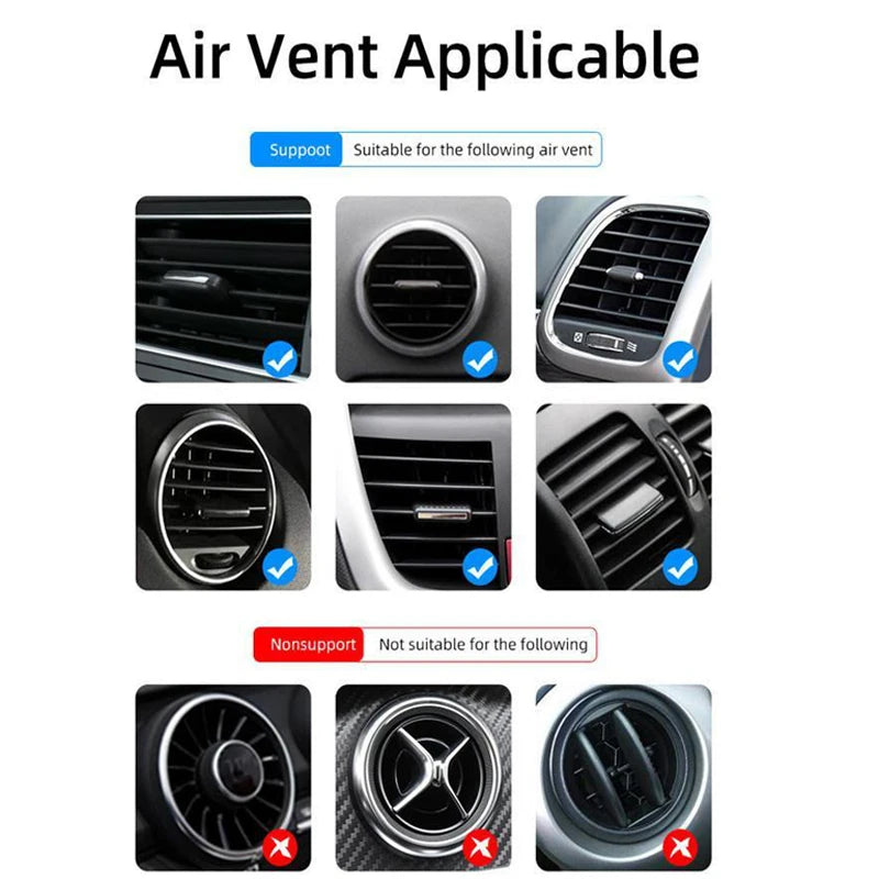 Magnetic Car Phone Holder Air Vent Clip Mount – 360° Rotation Car Phone Mount PRIMED