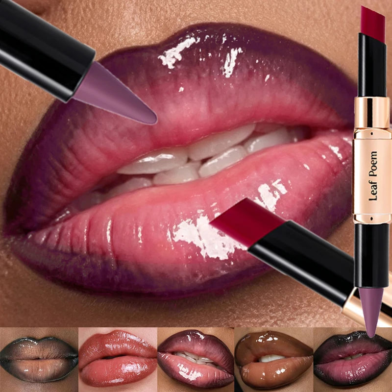 2-in-1 Double-Ended Lip Liner & Lipstick | Matte + Gloss Lip Liner Lipstick PRIMED