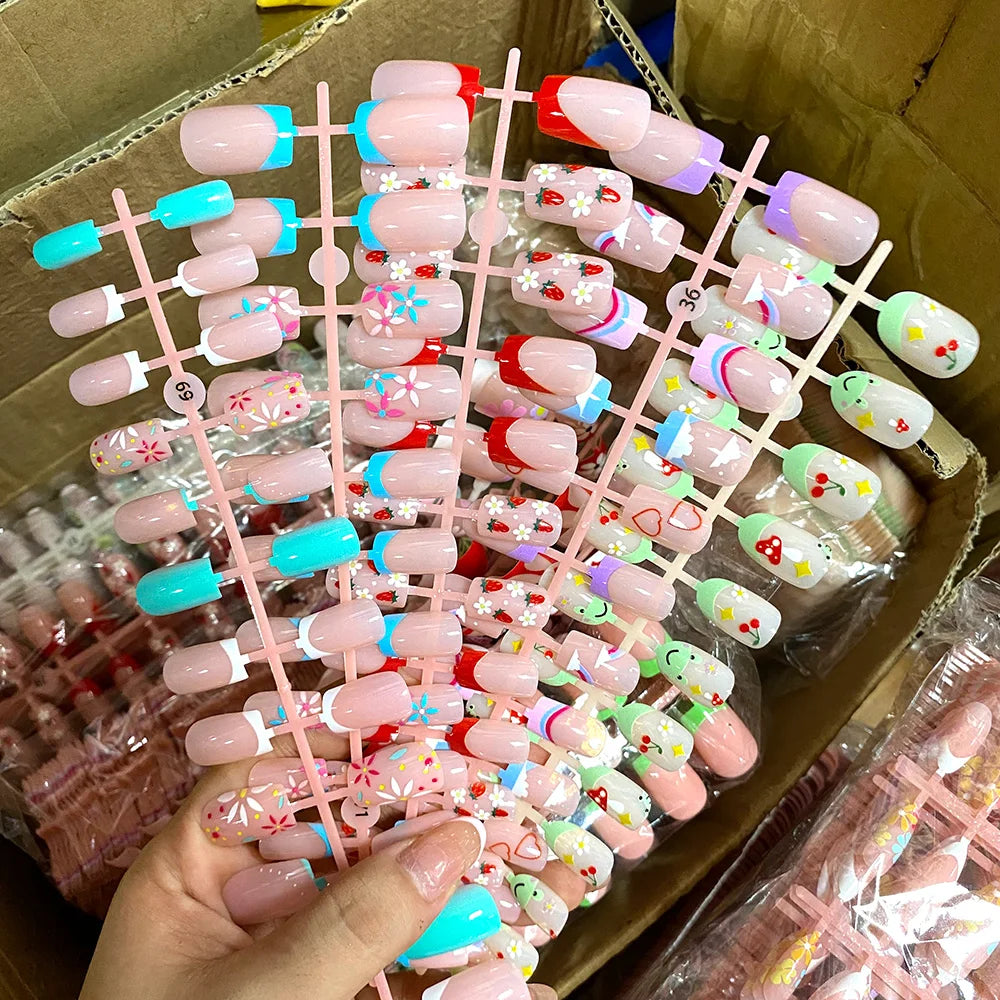 96Pcs Halloween Press On Nails – Ghost Pumpkin Spider Designs Press On Nails PRIMED
